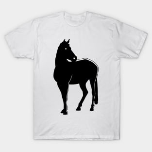 Horse Black Silhouette Animal Pet Cool Style T-Shirt